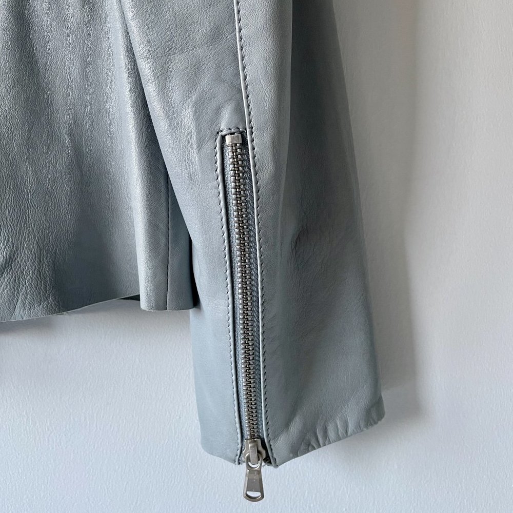 Danier Light Gray Leather Peplum Jacket - Picture 7 of 13